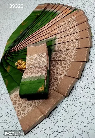 KANJEEVARAM WOVEN DESIGN SILK BLEND SAREE WITH BLOUSE PIECE