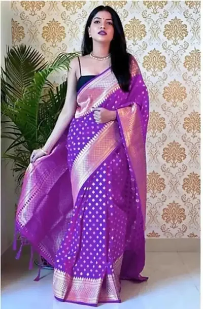 Banarasi Soft Silk Jacquard Sarees with Blouse piece