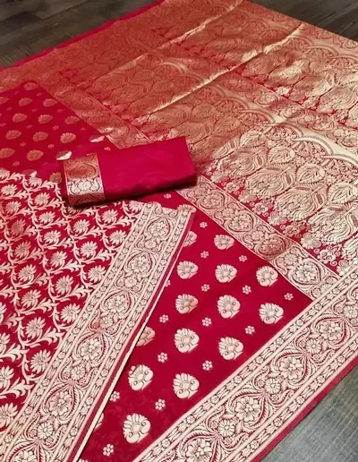 Banarasi Silk Jacquard Sarees With Blouse Piece