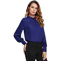 Alfa Fashion Women's Top (Alfa_puffysolid_Top_Navy_Small)-thumb3