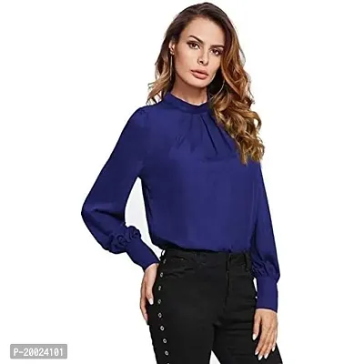 Alfa Fashion Women's Top (Alfa_puffysolid_Top_Navy_Small)-thumb4