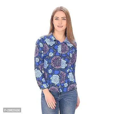 Alfa Fashion Women's Shirt (Blue, Large)