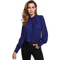 Alfa Fashion Women's Top (Alfa_puffysolid_Top_Navy_Small)-thumb2