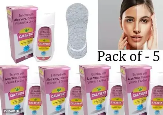 Calavent Lotion For Glowing Skin Aloever And Calamine + 1 Lofer Socks Free 100 Ml X 5