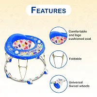 Foldable Activity Walker for Baby Boys   Girls   Round Base  Upto 6 to 18 Month Kids Blue Color-thumb2