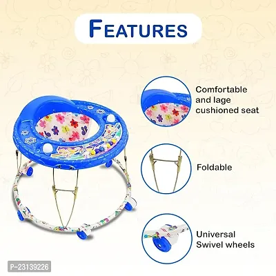 Foldable Activity Walker for Baby Boys   Girls   Round Base  Upto 6 to 18 Month Kids Blue Color-thumb3