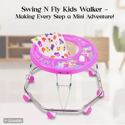 Swing N Fly Baby Walker for Adjustable Height with Horn|Activity Walker for 6-18 Months Baby (Pink)-thumb5