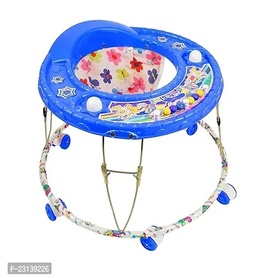 Foldable Activity Walker for Baby Boys   Girls   Round Base  Upto 6 to 18 Month Kids Blue Color