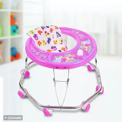 Swing N Fly Baby Walker for Adjustable Height with Horn|Activity Walker for 6-18 Months Baby (Pink)-thumb0