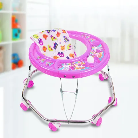 Swing N Fly Baby Walker for Adjustable Height with Horn|Activity Walker for 6-18 Months Baby (Pink)