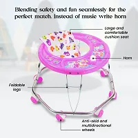 Swing N Fly Baby Walker for Adjustable Height with Horn|Activity Walker for 6-18 Months Baby (Pink)-thumb1