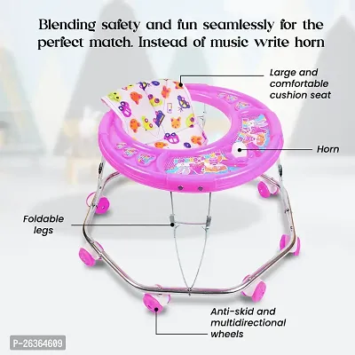 Swing N Fly Baby Walker for Adjustable Height with Horn|Activity Walker for 6-18 Months Baby (Pink)-thumb2