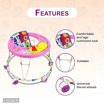 Foldable Activity Walker for Baby Boys   Baby Girls   Musical   Round Base   Upto 6 to 18 Month Kids Pink Color-thumb3
