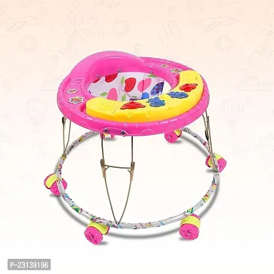 Musical Foldable Activity Walker for Baby Boys and Baby Girls   Round Base   Upto 6 to 18 Month Kids (F18-PINK)-thumb2