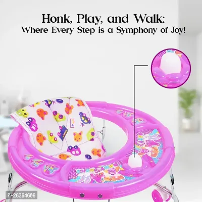 Swing N Fly Baby Walker for Adjustable Height with Horn|Activity Walker for 6-18 Months Baby (Pink)-thumb3