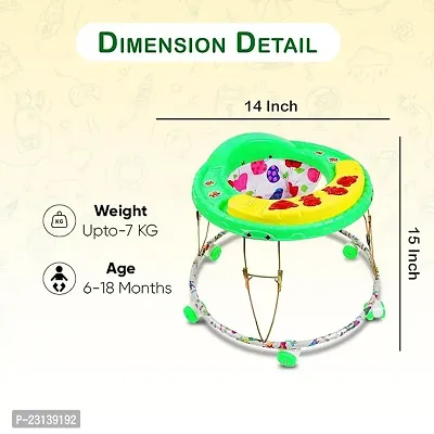 Musical Foldable Activity Walker for Baby Boys   Girls   Round Base   Upto 6 to 18 Month Kids Green Color-thumb5
