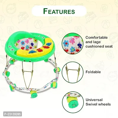 Musical Foldable Activity Walker for Baby Boys and Baby Girls   Round Base   Upto 6 to 18 Month Kids (F38-GREEN)-thumb3