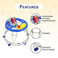 Musical Foldable Activity Walker for Baby Boys and Baby Girls   Round Base   Upto 6 to 18 Month Kids (F4-Blue)-thumb2