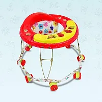 Musical   Foldable Activity Walker for Baby Boys and Baby Girls   Round Base   Upto 6 to 18 Month Kids red Color-thumb1