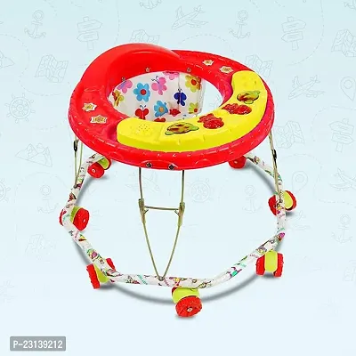 Musical   Foldable Activity Walker for Baby Boys and Baby Girls   Round Base   Upto 6 to 18 Month Kids red Color-thumb2