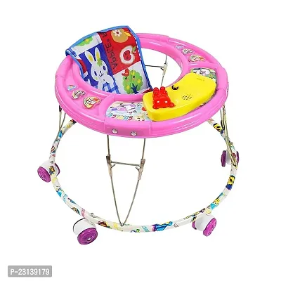 Foldable Activity Walker for Baby Boys   Baby Girls   Musical   Round Base   Upto 6 to 18 Month Kids Pink Color