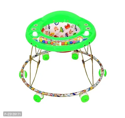 Foldable Activity Walker for Kids   Round Base  Upto 6 to 18 Month Kids Green Color-thumb0