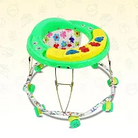 Musical Foldable Activity Walker for Baby Boys and Baby Girls   Round Base   Upto 6 to 18 Month Kids (F38-GREEN)-thumb1