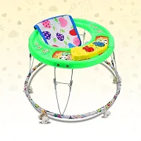 Musical Foldable Activity Walker for Baby Boys and Baby Girls   Round Base   Upto 6 to 18 Month Kids (F2-Green)-thumb1