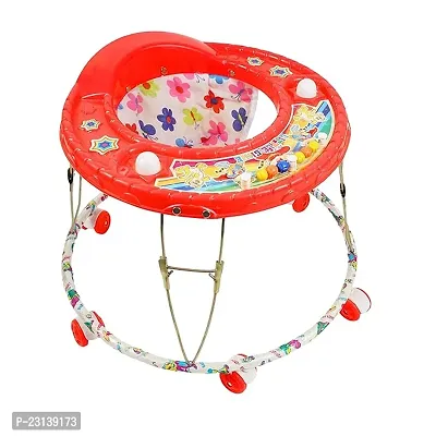 Foldable Activity Walker for Baby Boys and Baby Girls   Round Base  Upto 6 to 18 Month Kids (F11-RED)