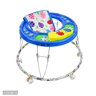 Foldable Activity Walker for Baby Boys and Baby Girls  Musical   Round Base   Upto 6 to 18 Month Kids Blue Color-thumb0