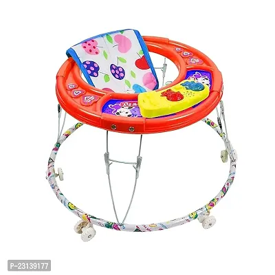 Musical Foldable Activity Walker Kids   Round Base   Upto 6 to 18 Month Kids RED Color-thumb0