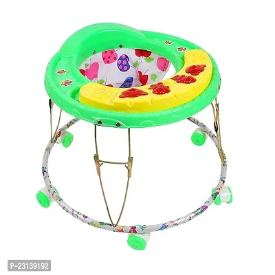 Musical Foldable Activity Walker for Baby Boys   Girls   Round Base   Upto 6 to 18 Month Kids Green Color-thumb0
