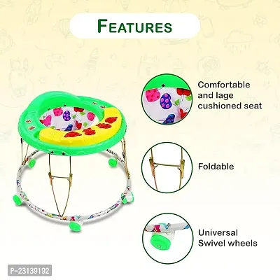 Musical Foldable Activity Walker for Baby Boys   Girls   Round Base   Upto 6 to 18 Month Kids Green Color-thumb3