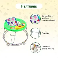 Musical Foldable Activity Walker for Baby Boys and Baby Girls   Round Base   Upto 6 to 18 Month Kids (F2-Green)-thumb2