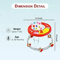 Musical Foldable Activity Walker for Baby Boys and Baby Girls   Round Base   Upto 6 to 18 Month Kids RED Color-thumb4