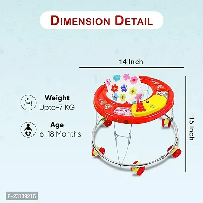 Musical Foldable Activity Walker for Baby Boys and Baby Girls   Round Base   Upto 6 to 18 Month Kids RED Color-thumb5