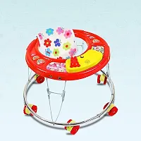 Musical Foldable Activity Walker for Baby Boys and Baby Girls   Round Base   Upto 6 to 18 Month Kids RED Color-thumb1