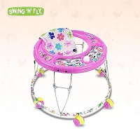 Foldable Activity Walker for Baby Girls and Baby Boys   Round Base  Upto 6 to 18 Month Kids Pink Color-thumb1
