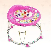 Foldable Activity Walker for Baby Boys and Baby Girls   Round Base  Upto 6 to 18 Month Kids Pink Color-thumb1