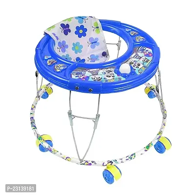 Foldable Activity Walker for Baby Boys   Baby Girls   Round Base  Upto 6 to 18 Month Kids Blue Color