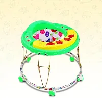 Musical Foldable Activity Walker for Baby Boys   Girls   Round Base   Upto 6 to 18 Month Kids Green Color-thumb1
