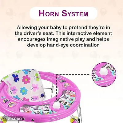 Foldable Activity Walker for Baby Girls and Baby Boys   Round Base  Upto 6 to 18 Month Kids Pink Color-thumb4