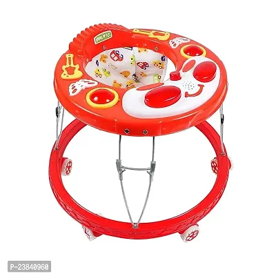 SWING 'N' FLY Red Musical Foldable Activity Walker for Baby Boys and Baby Girls | Round Base | Upto 6 to 18 Month Kids Red Color