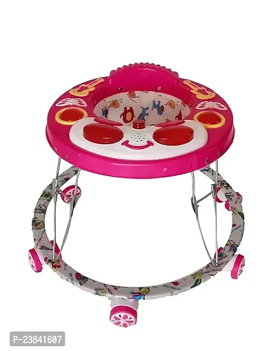 SWING 'N' FLY Pink Musical Foldable Activity Walker for Kids | Round Base | Upto 6 to 18 Month Kids Pink Color