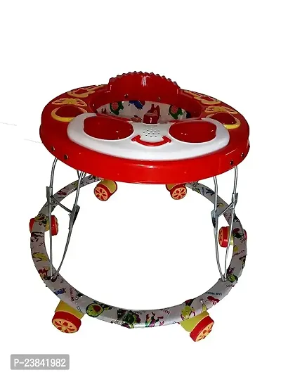 SWING 'N' FLY Musical Foldable Activity Walker for Baby Boys and Baby Girls | Upto 6 to 18 Month Kids Red Color | Round Base