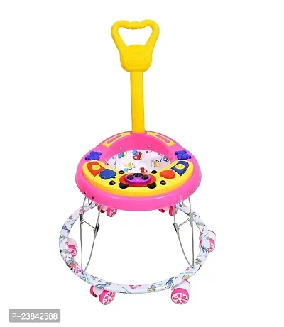 SWING 'N' FLY Pink Foldable and Muscial Activity Walker for Baby Boys and Baby Girls with Handle| Round Base |Upto 6 to 18 Month Kids-thumb0