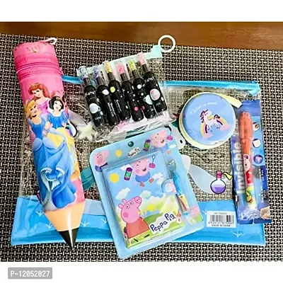 gomerrykids unicorn pouch for girls with unicorn diary with pen, stationary kit, invisible secret pen and 4 scratch art pads- Multi color