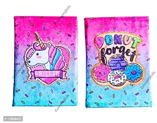 GoMerryKids Ice Cream Unicorn Fur Diary with Pen for Girls Combo-thumb3