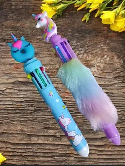 topgifties BTS BT21 10 in 1 Multi Color Pen for Kids Kanjak Gift