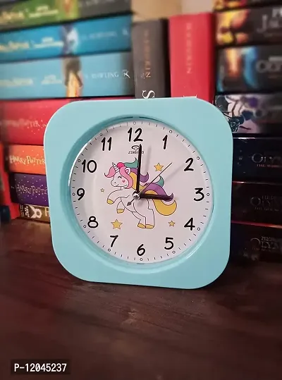 GoMerryKids Unicorn Print Plastic Table Alarm Clock for Kids (Multicolour)-thumb0